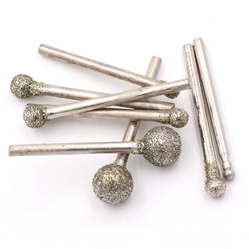 2.35/3mm Shank Spherical Diamond Grinding Head Burr Drill Bit 60 Grit Coarse