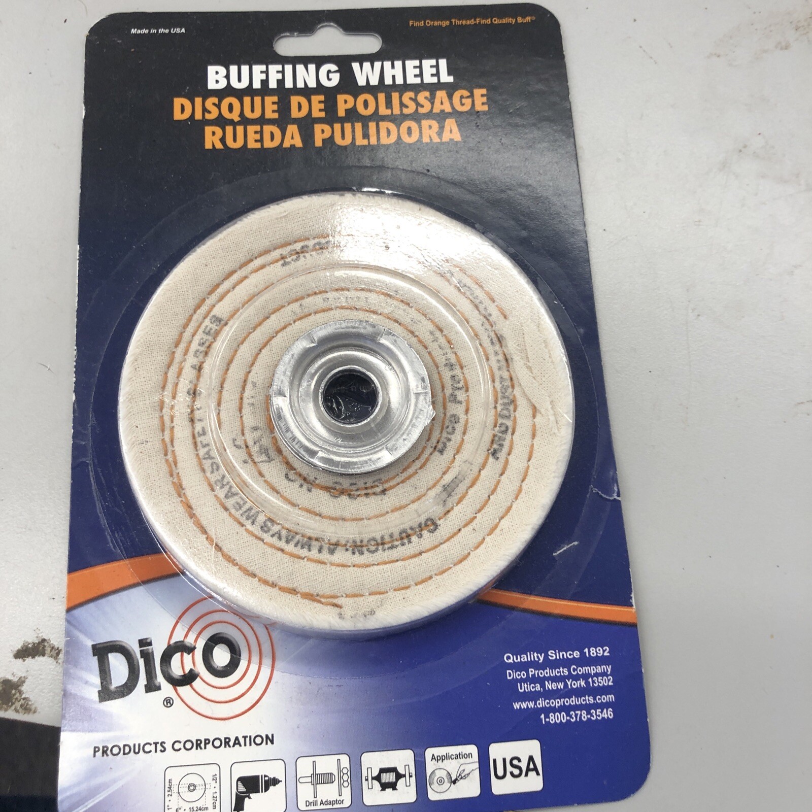 Dico 4″ Diameter .5 inches Thick Buffing Wheel 1/2″ arbor 527-40-4