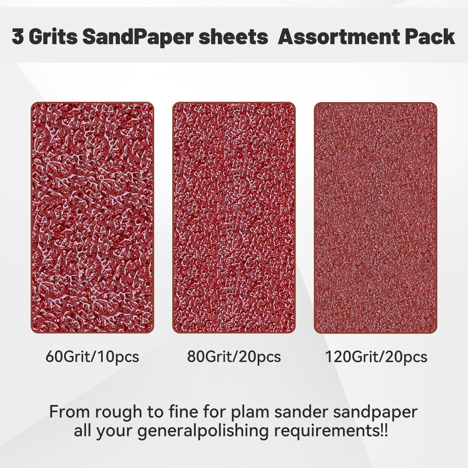 1/4 Sandpaper Sheet41/2*51/2 Assorted 608012050