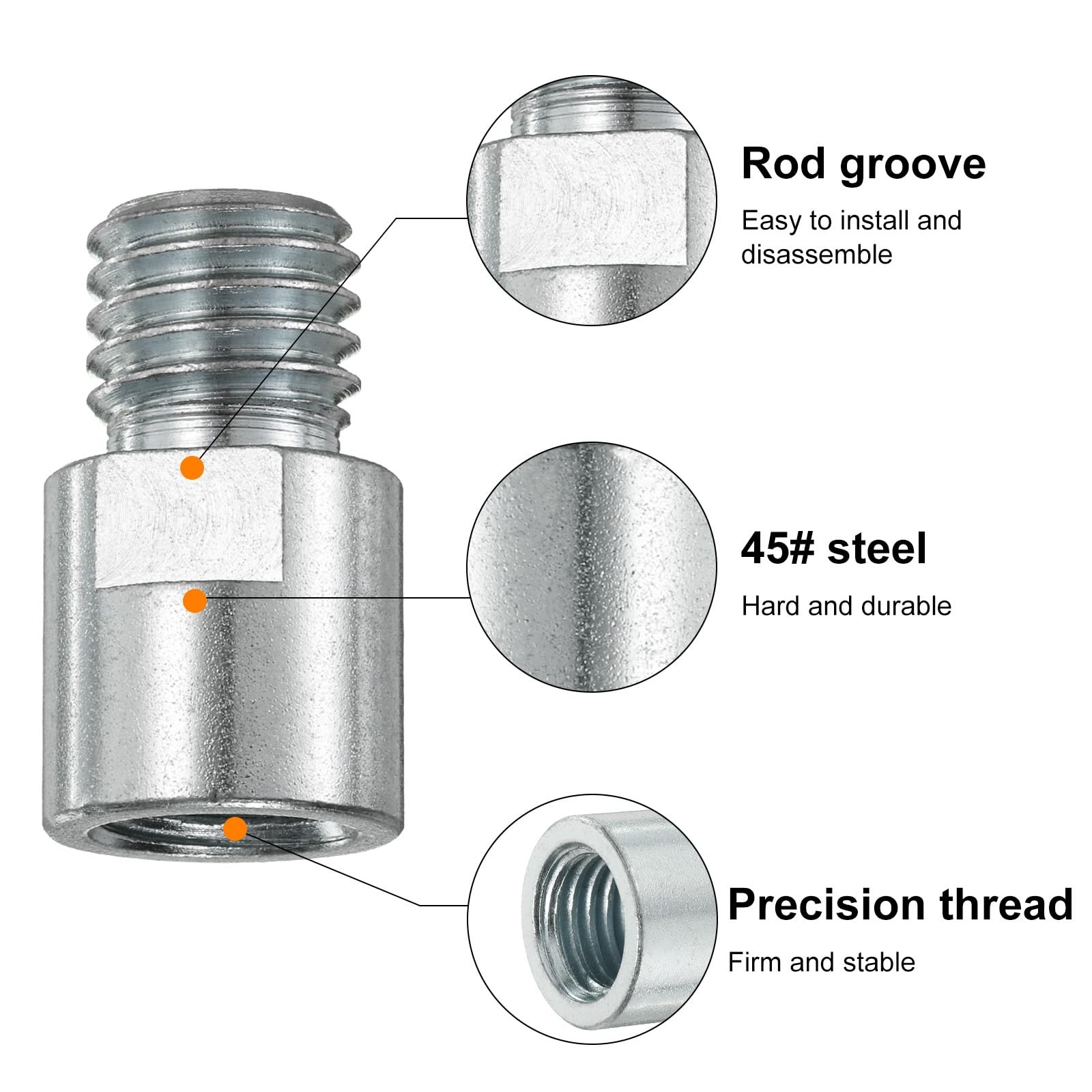 HARFINGTON 2pcs M14 Female to 5/8″-11 Male Adapter Polisher Adaptor Silver