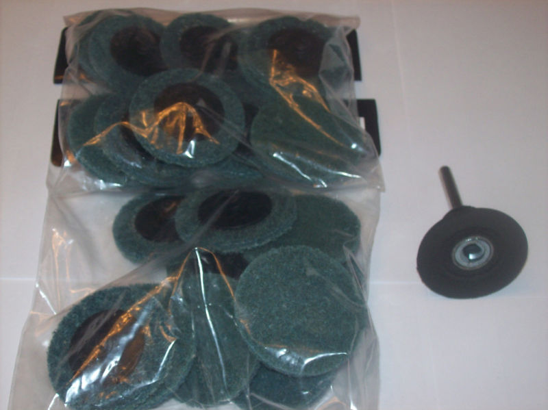 20 IIT 2″ ROLL LOCK SURFACE PREP ABRASIVE SCUFF DISC FINE COOKIE W/MANDREL