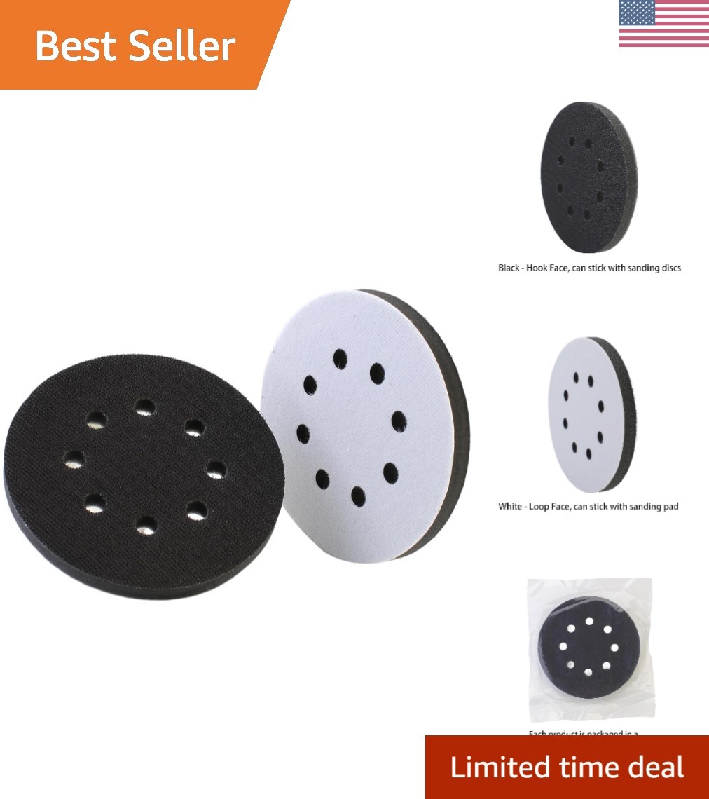 2 Pack 5 Inch 8 Holes Foam Interface Pad Surfprep Foam Sanding Pads for Buffe…