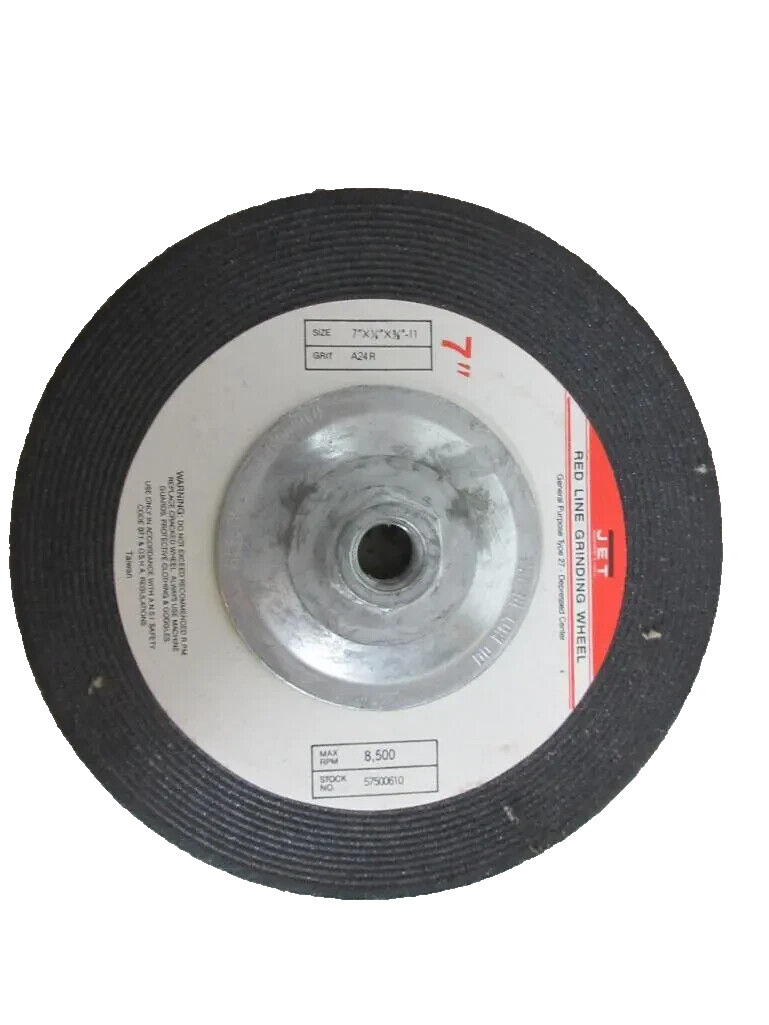 JET 7″ x 1/4″ x 5/8″-11″ A24R Ferrous Metal Grinding Wheel (Pack of 6) 57500610