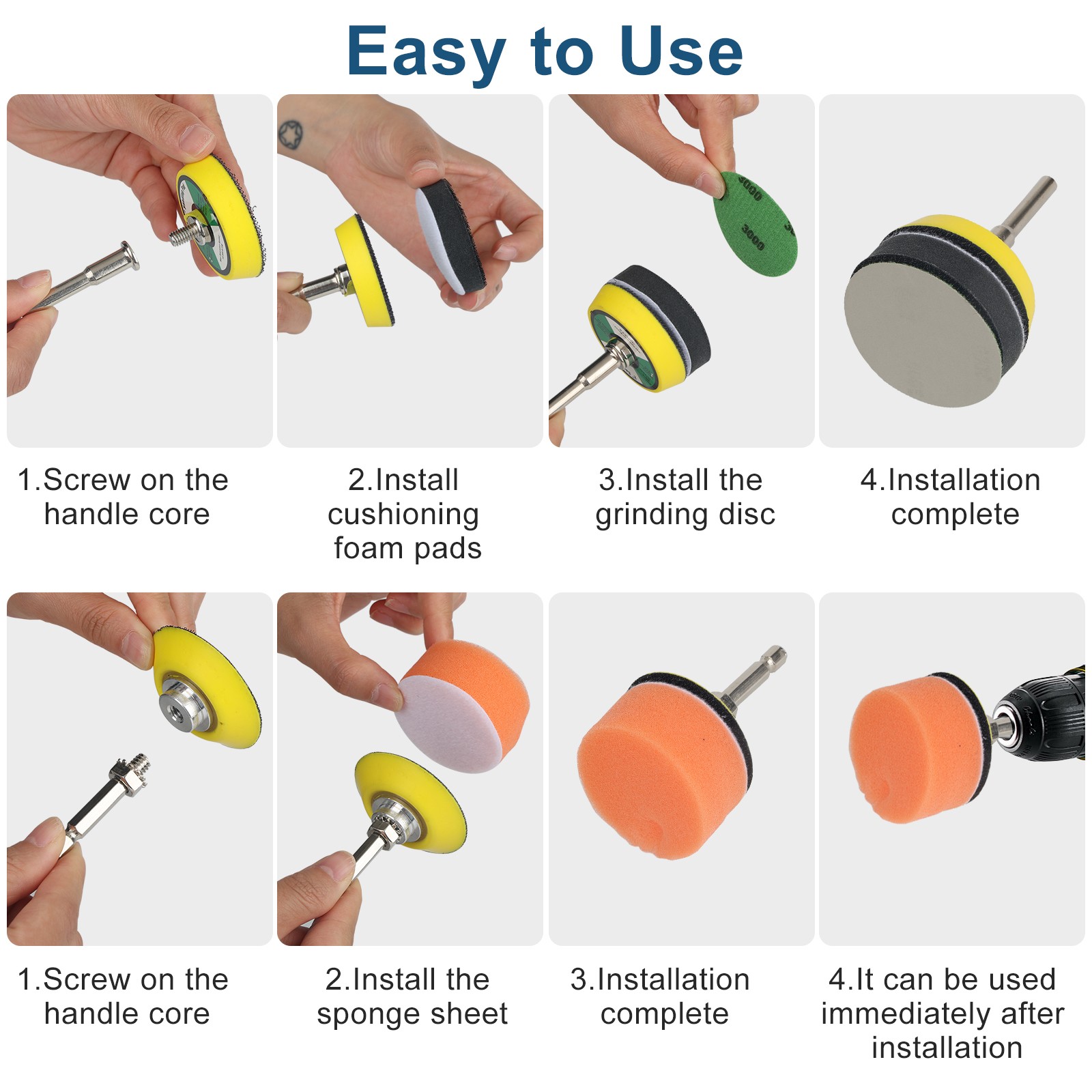 193pcs 2″ 60-10000Grit Sanding Discs Hook & Loop Wet Dry for Dremel Rotary Tool
