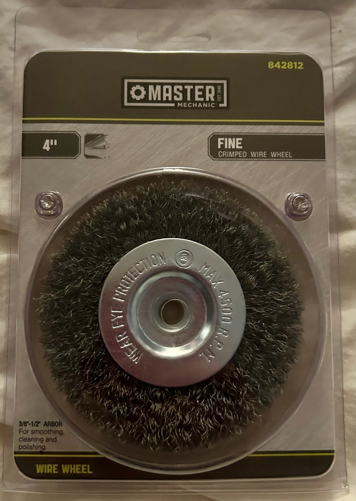 Master Mechanic 4 Inch Fine Crimped Wire Wheel For Power Tools 842812