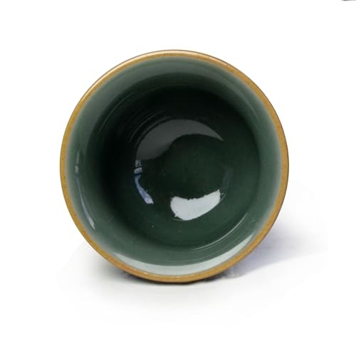Mini Porcelain Cup Set of 4 Ceramic Small Sample Teacup Chinese Gongfu Green