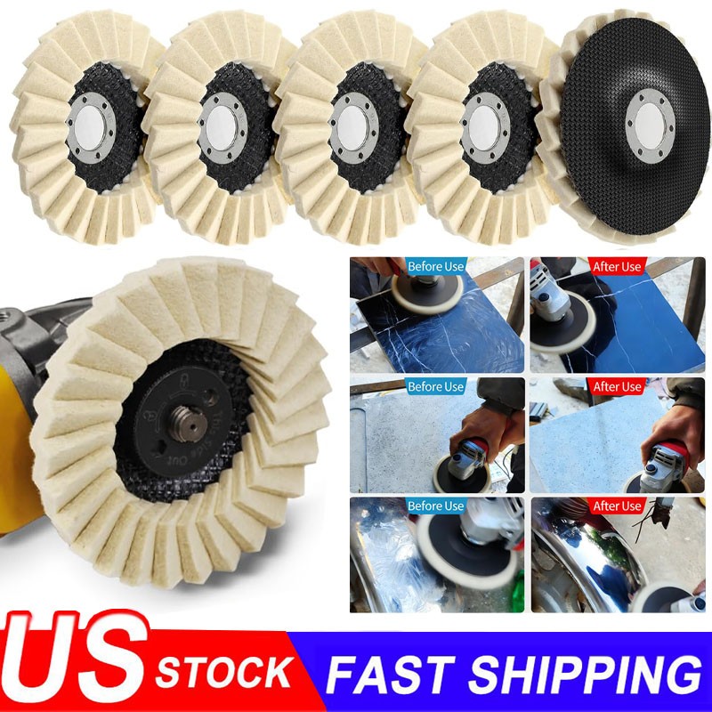 5″ Wool Felt Flap Disc Metal Working Polishing Buffing Wheel for Grinder