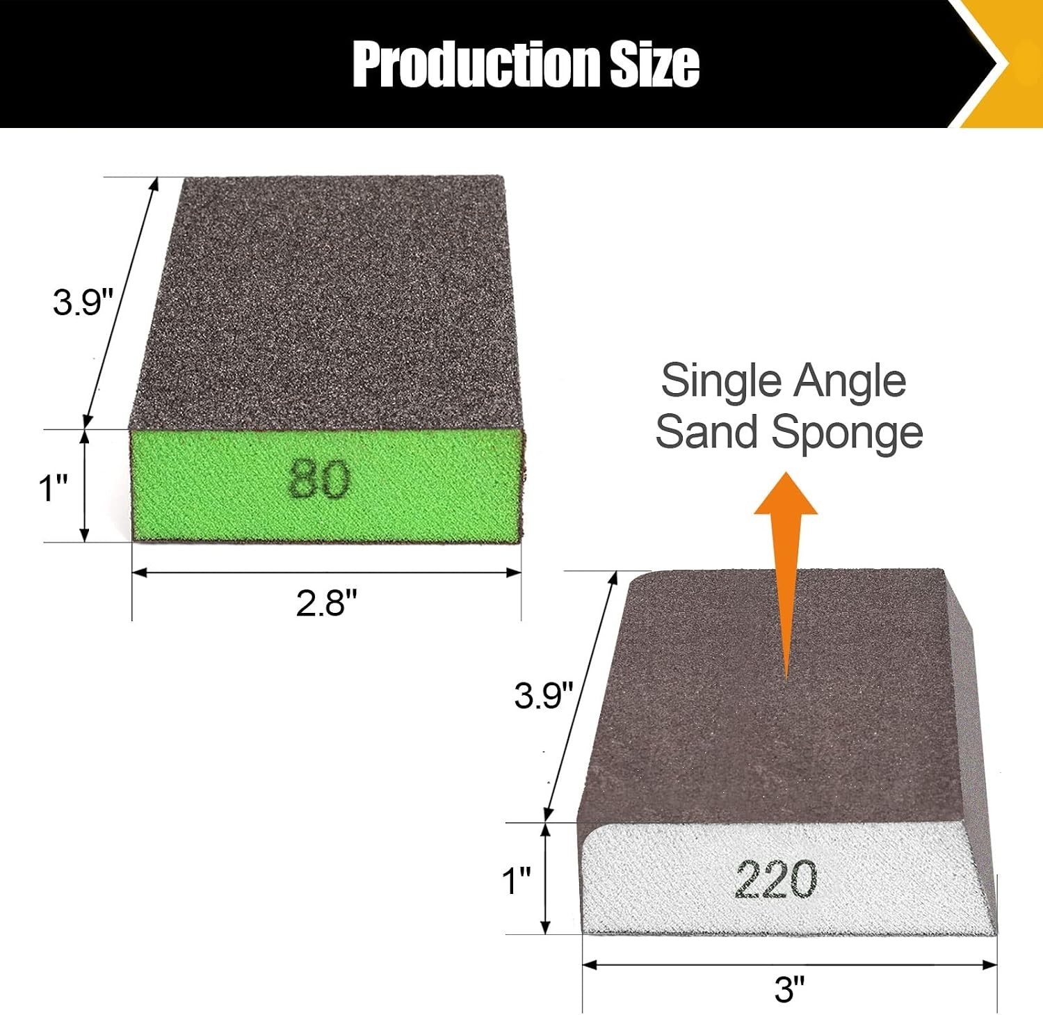 10 Pcs Sanding Sponge Set, 220 Grit: 4 Pcs, 60/80/100/120/180 Grit: 2 Pcs Eac…