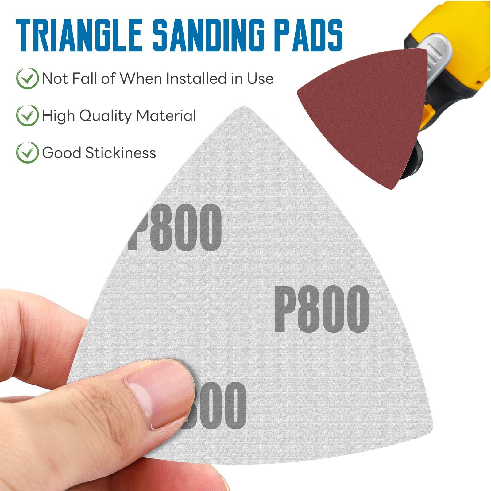 800 Grit Triangle Sanding Pads 80mm Oscillating Tool Sandpaper 31/8 120 PCS