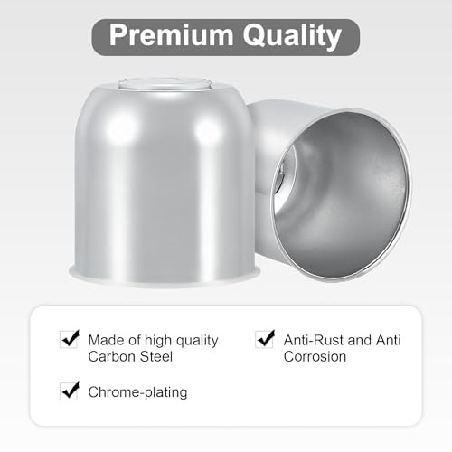 4.25″ Push Through Center Caps for Trailer Truck RV Wheel Rims 2Pack Silver