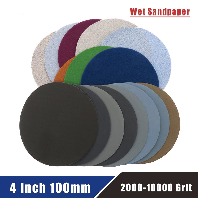 4 Inch 100mm Wet Sandpaper Sanding Discs Grinding Polishing Pads 2000-10000 Grit
