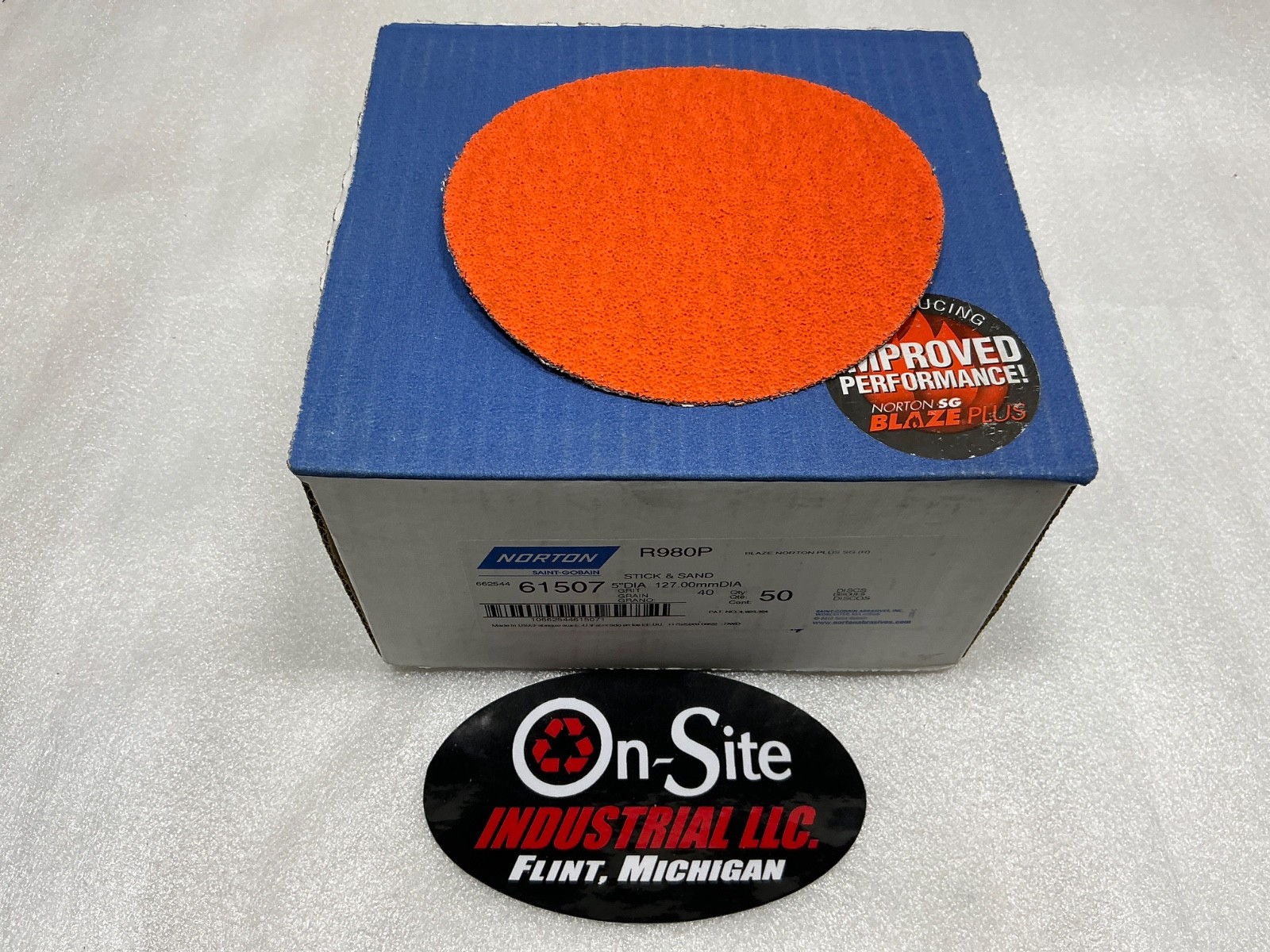 NORTON SAINT-GOBAIN R980P 61507 5″ STICK & SAND DISCS BOX OF 50