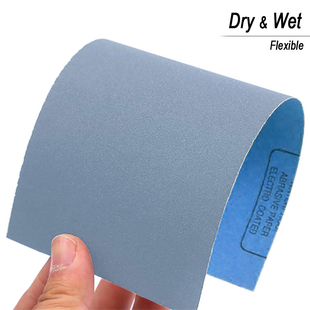9X3.6 Inch 25 Sheets Sandpaper, Wet and Dry 3000-8000 Grit 5 Assortment Sand Pap