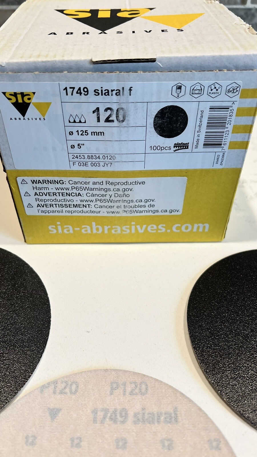 Sia Abrasives 1749 Siaral F – 120, 125mm- 5”. 100Pcs
