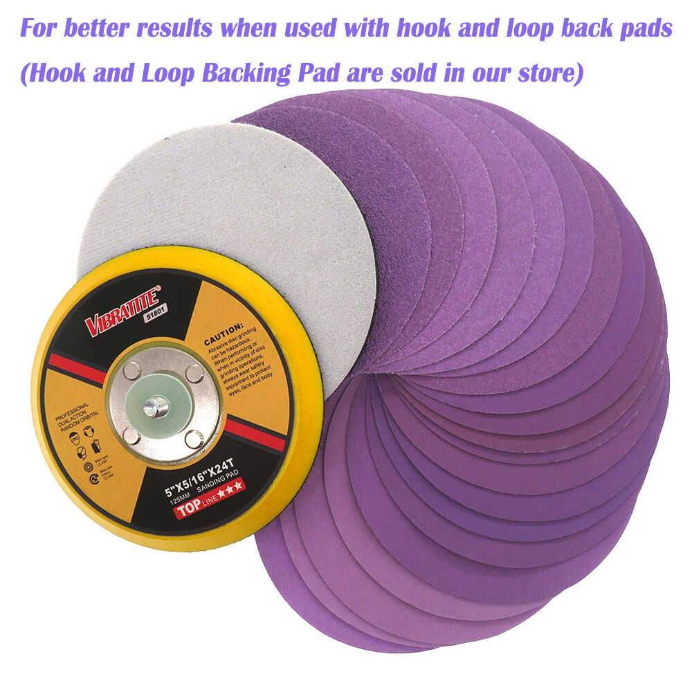 125mm 5Inch Hook Loop Sanding Discs Pads 60-10000 Grit Round Wet & Dry Sandpaper