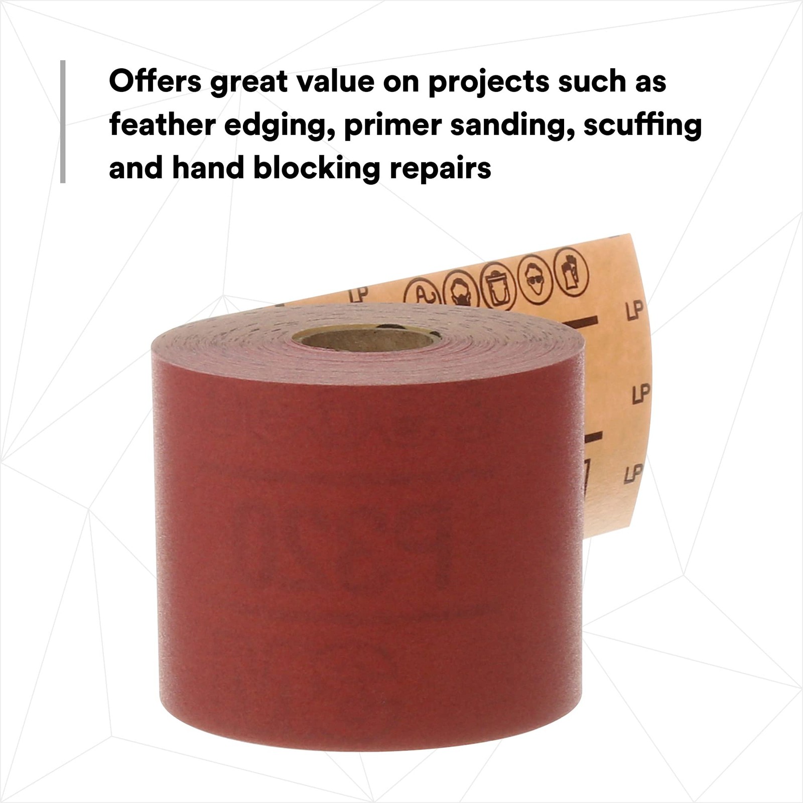 3M Stikit Red Abrasive Sheet Roll, 2-3/4 in x 25 yd, 180+ Grade