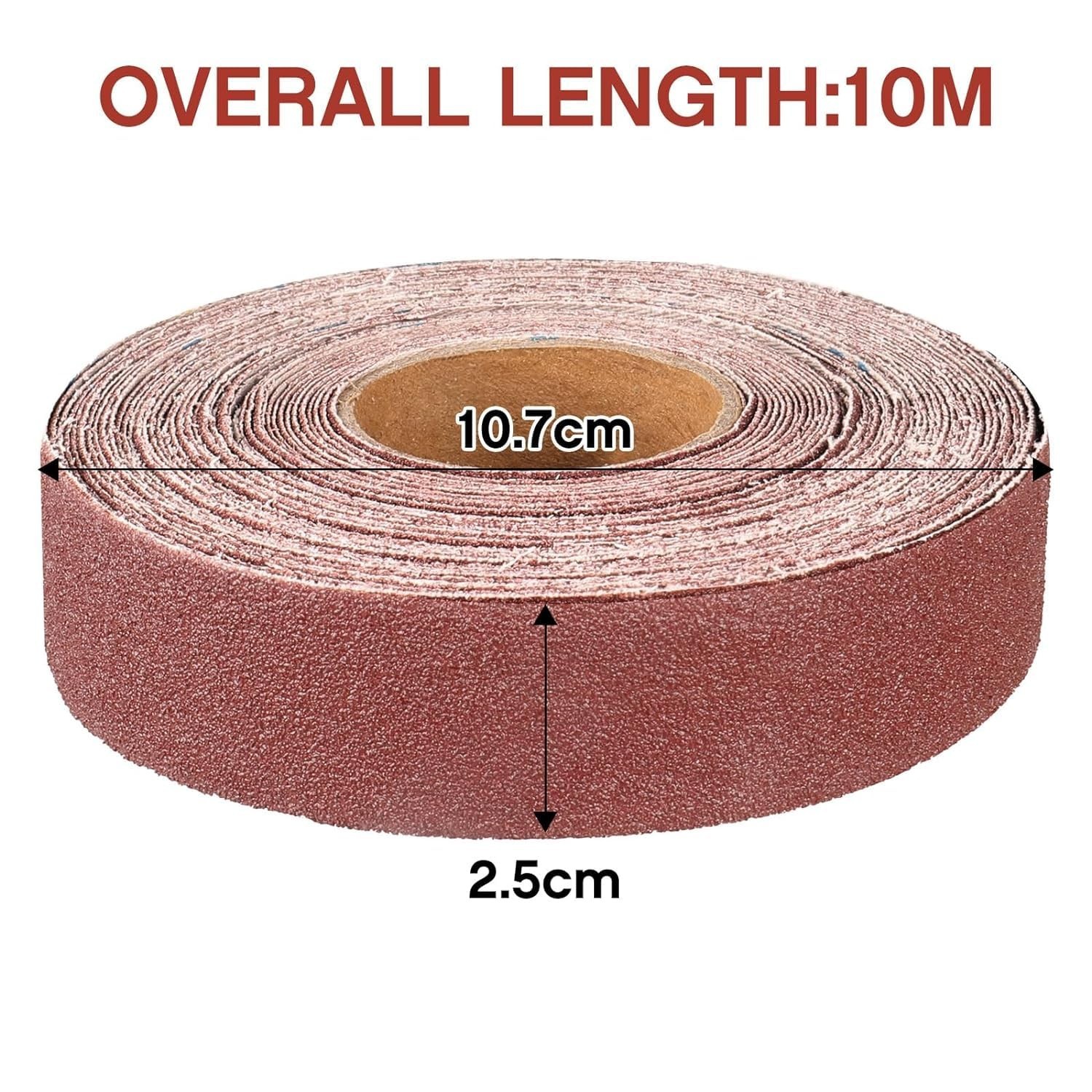 240 Grit Emery Cloth Roll, 1″ x 32.14 Feet for Metal, Wood & Plastic