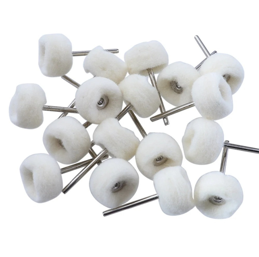 10pcs 3mm Felt Polishing Grinding Wheels Buffing Head Set Buffing Wheel Shank