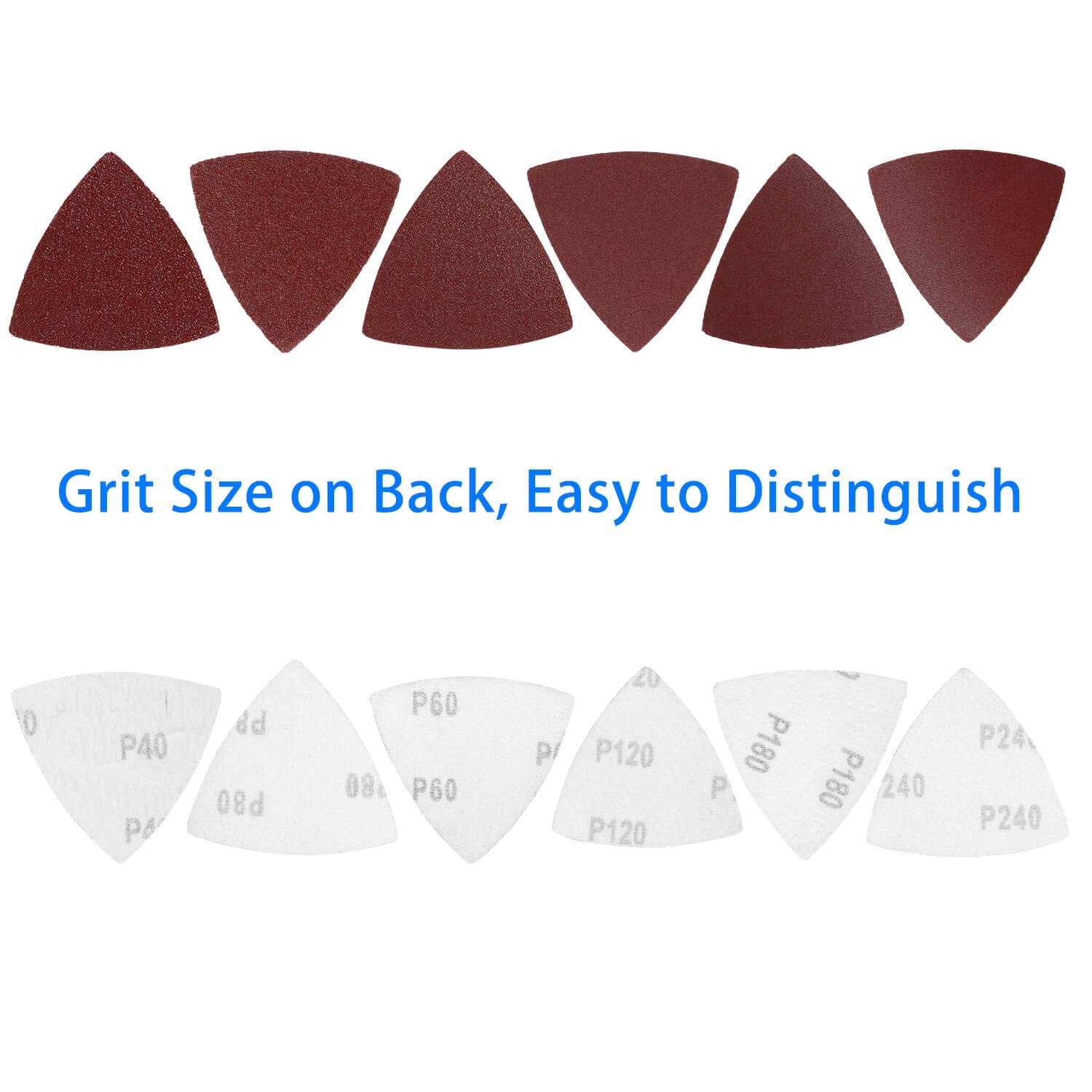 Triangle Oscillating Multi Tool Sanding Pads 60pcs 31/8 Inch Oscillating Tool Sa