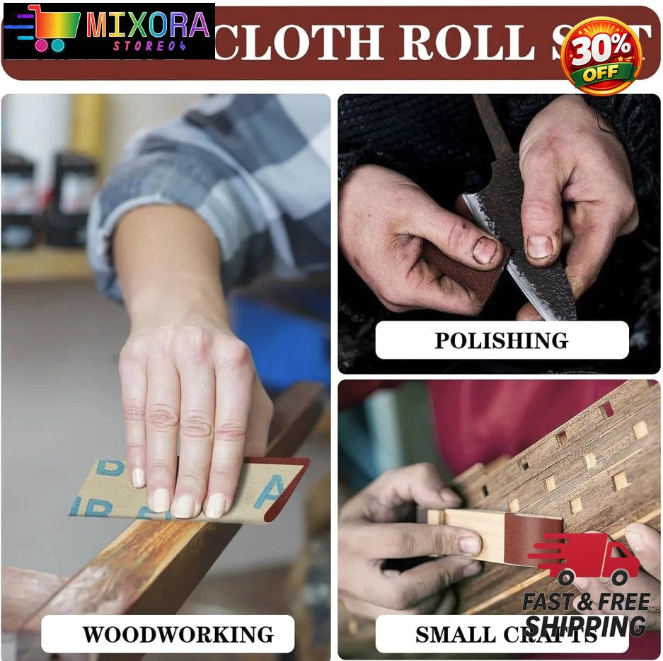 1pc 5M Emery Cloth Sandpaper Roll 1Inch Wood Metal Polishing Tape – NEW
