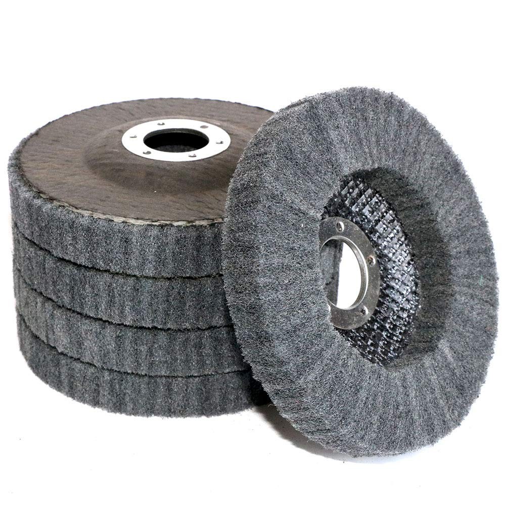 5Pcs 4.5″ x 7/8″ Nylon Fiber Buffing Wheel Scouring pad Flap Polishing Disc…