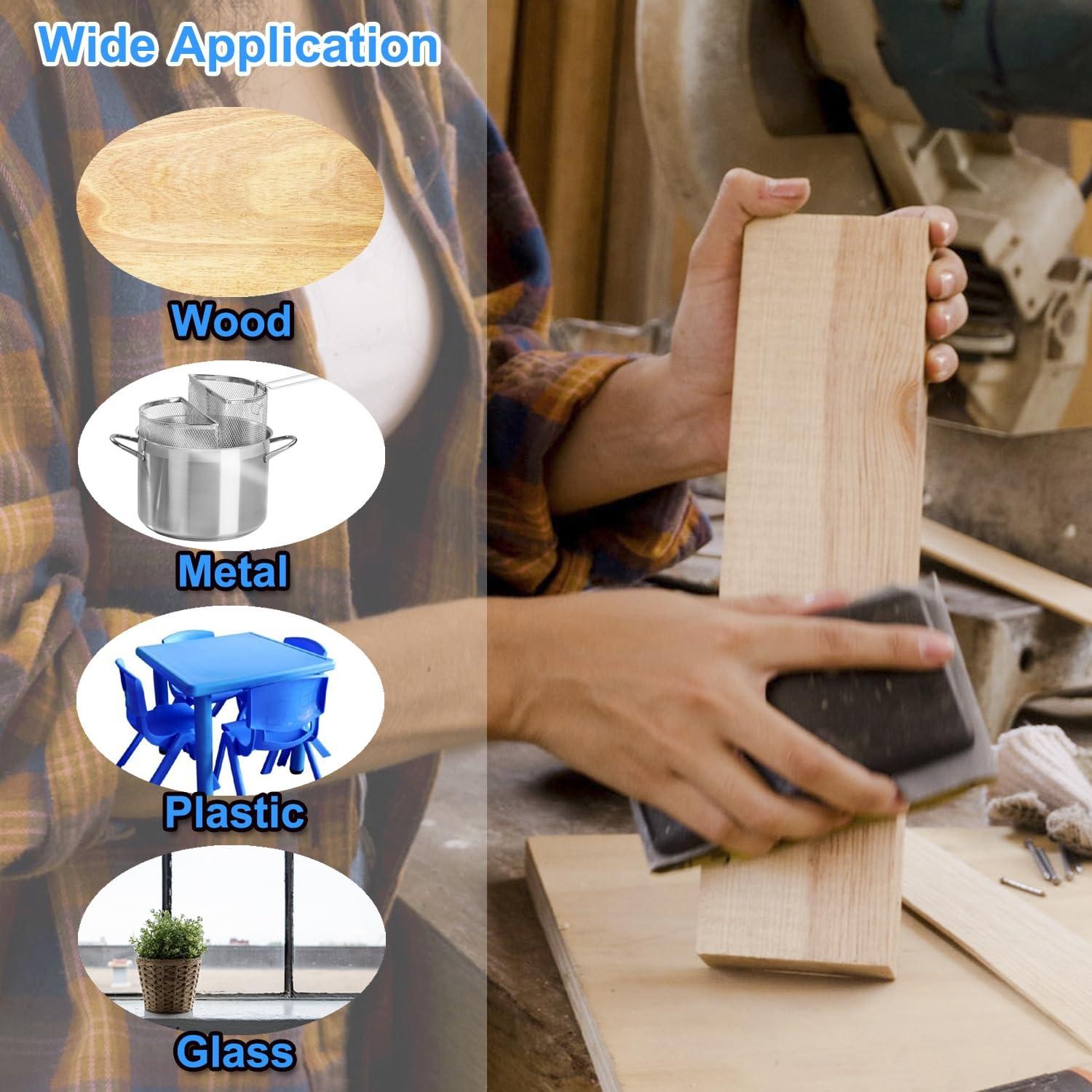 Sandpaper Variety Pack, 20pcs Sand Paper Assorted for Wood Metal Sanding, Wet Dr