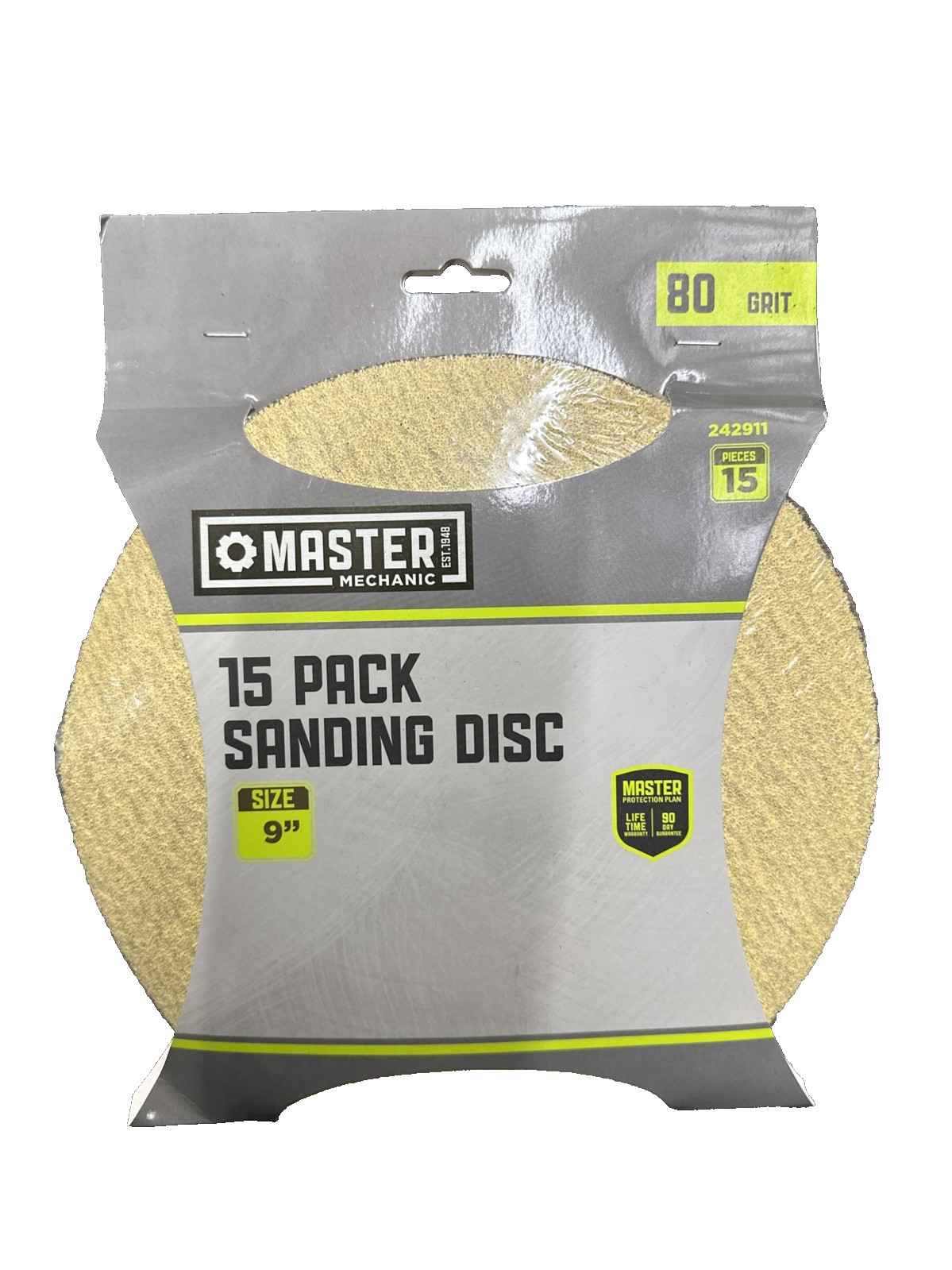 Master Mechanic 9″ 80 Grit 15 Discs Sanding Radial Sander Hook Loop Sand Paper