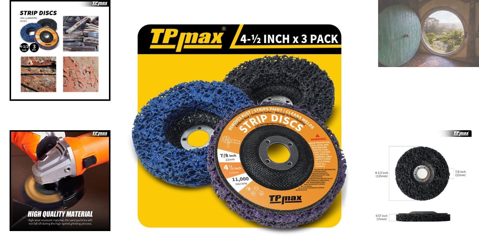 High-Quality 4.5″ Stripping Discs – Fast Rust Removal, 3 Pack for Angle Grinders