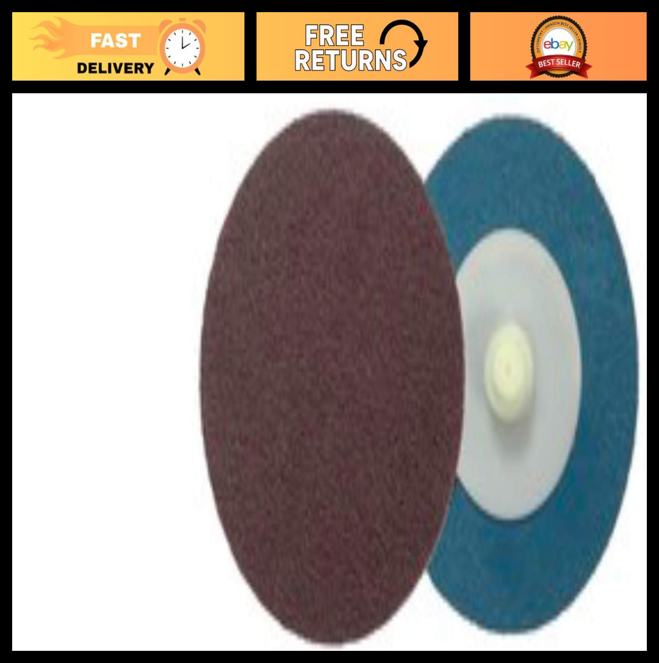 2″ Aluminum Oxide Blending Discs, 60 Grit, Type R Hub, Compatible with Roloc, 10
