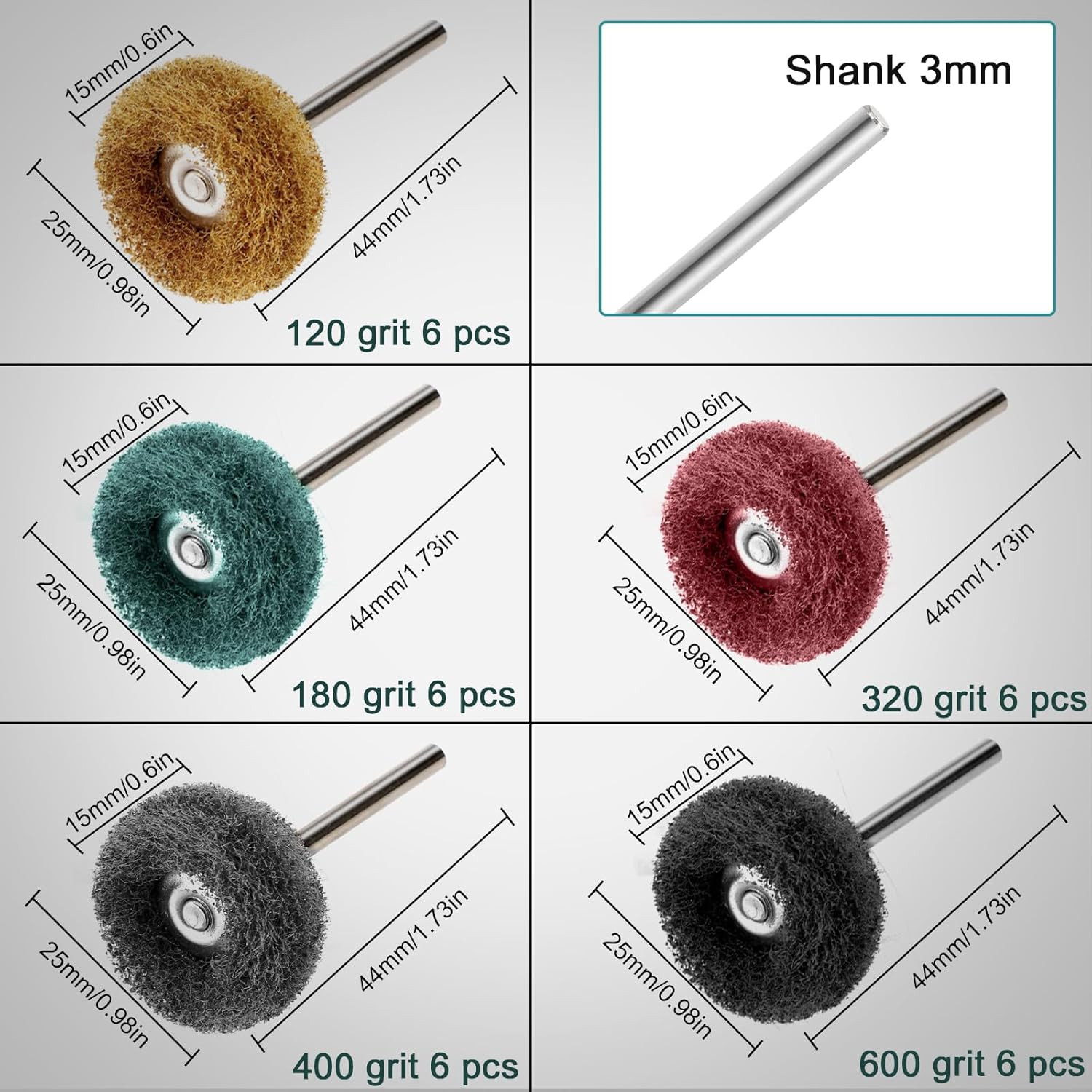75PCS Mini Polishing Kit, Polishing Bit Abrasive Buffing Wheels Wire Brushes Fla