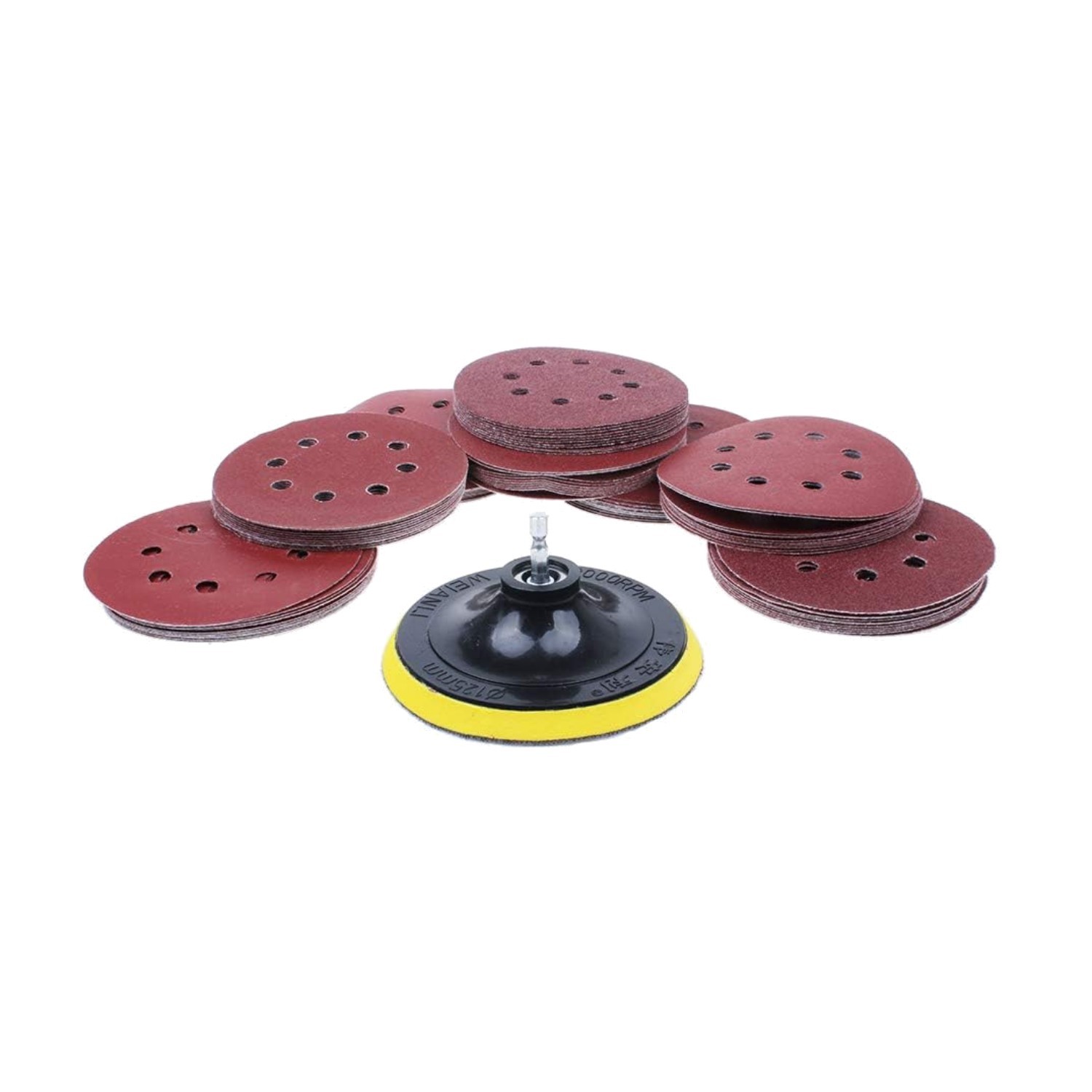 Mixed Grit Sanding Discs Kit – 80 Pieces, 5 Inches with Efficient Dust Control