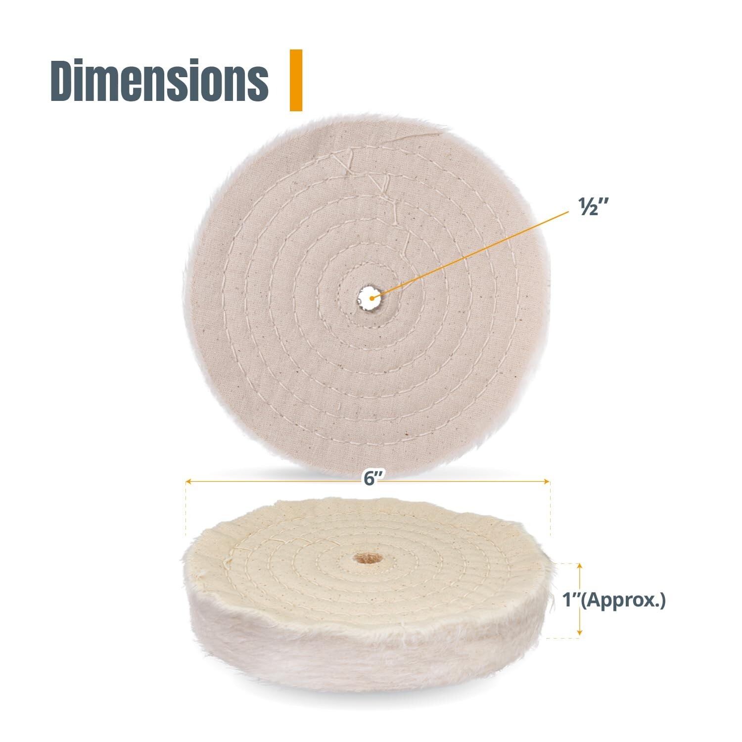 POWERTEC 71630 6-Inch Extra Thick Spiral Sewn Buffing Wheel, Cotton (80 Ply) …