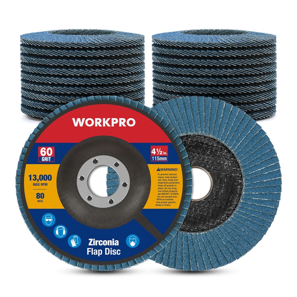 WORKPRO 20x Flap Disc Zirconia Abrasive Grinding Wheel Flap Sanding Disc 60Grit