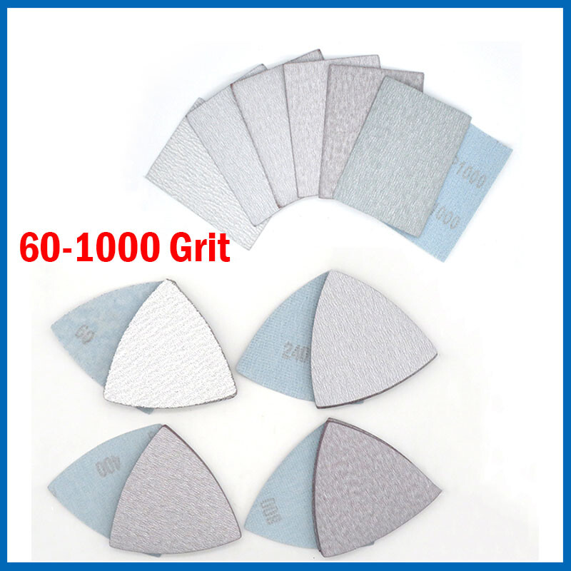 Triangle ＆ Square Sanding Discs Sandpaper Hook and Loop Pads 60-1000 Grit