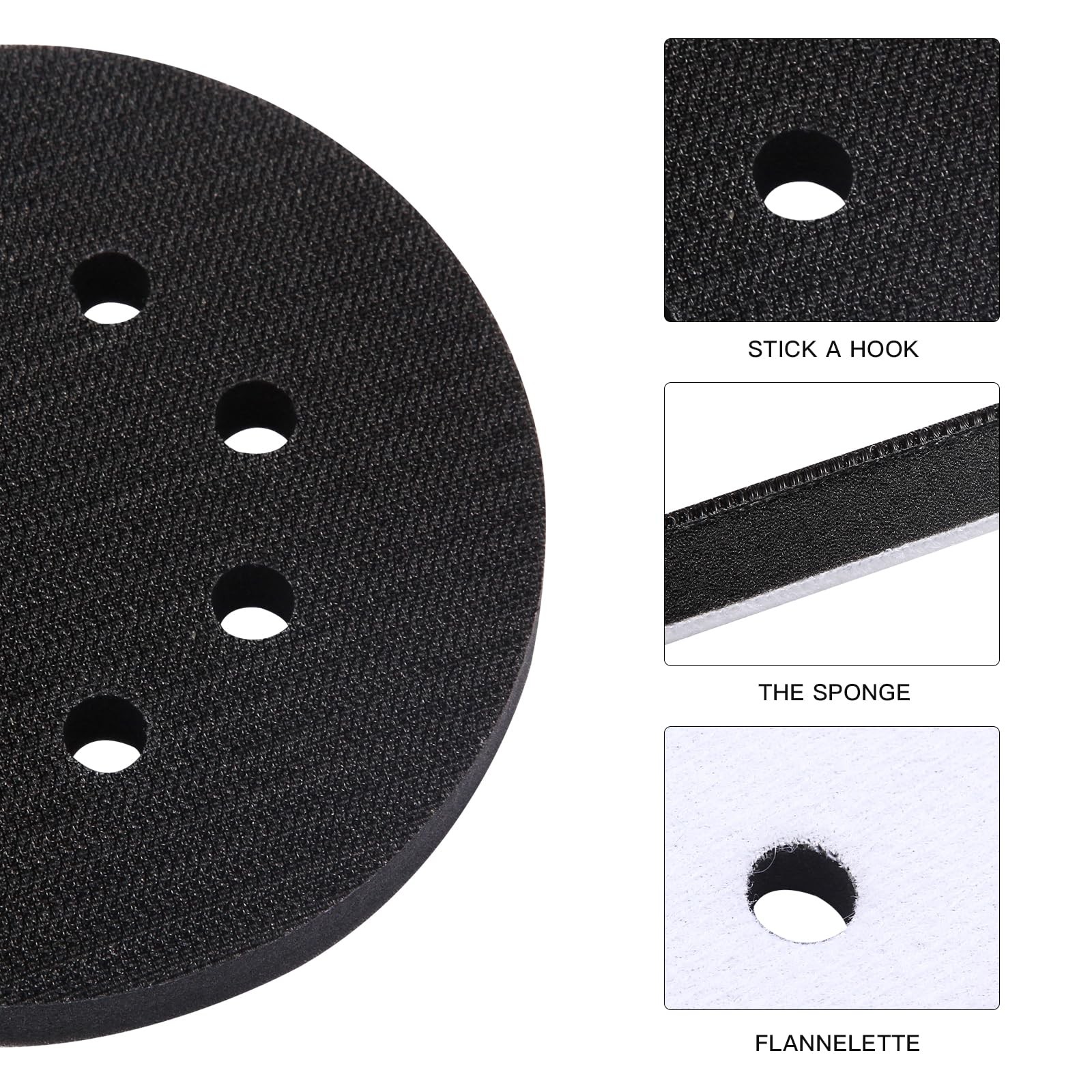 TPSUIPA 6 Pack 5 Inch 8 Holes Interface Pad, 5” Orbital Sander Foam Pad for i…