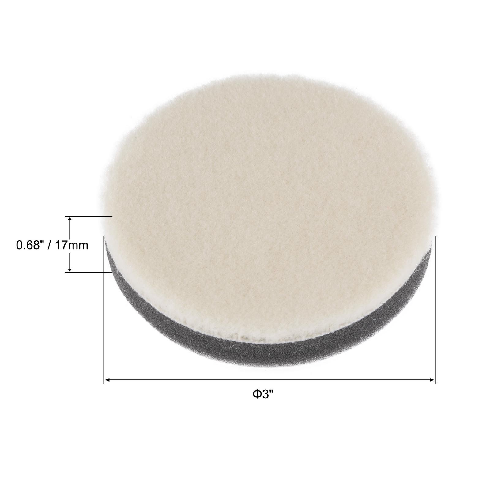3″ Wool Felt Sponge Polishing Pad Hook and Loop Fine Polishing 2pcs