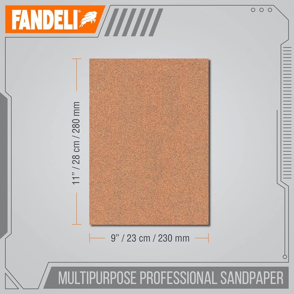 220 Grit Sandpaper Sheets – 9″ x 11″ – 25 Durable and Flexible Sheets