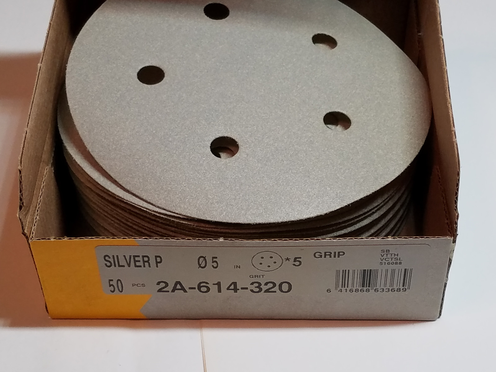 Mirka 320 Grit Sandpaper Discs Hook & Loop Back 50 Sanding Discs 5 Hole 5 Inch