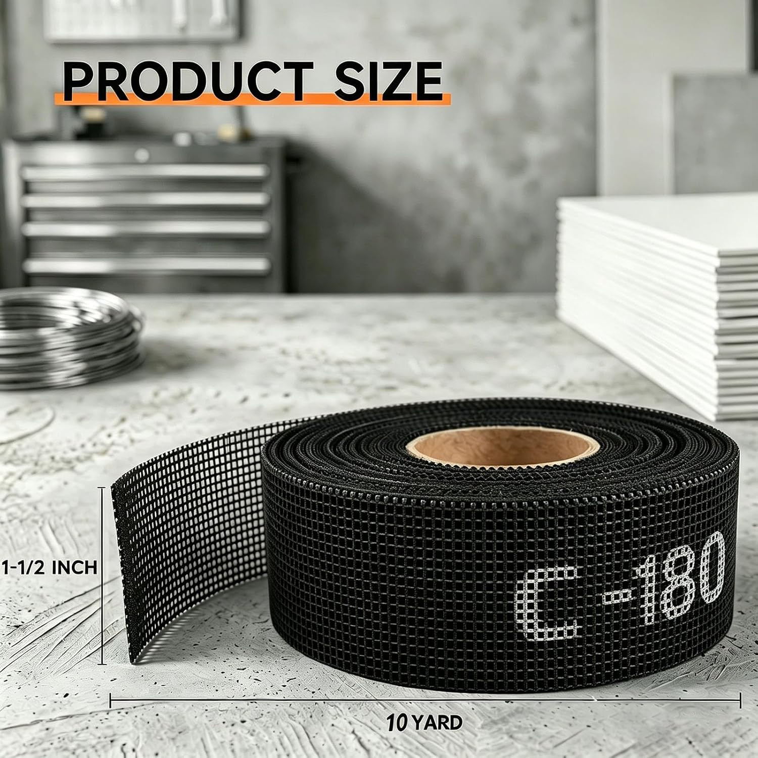 Emery Cloth Roll 180 Grit, Plumbers Mesh Sanding Rolls 1-1/2″ X 10 Yards, Double
