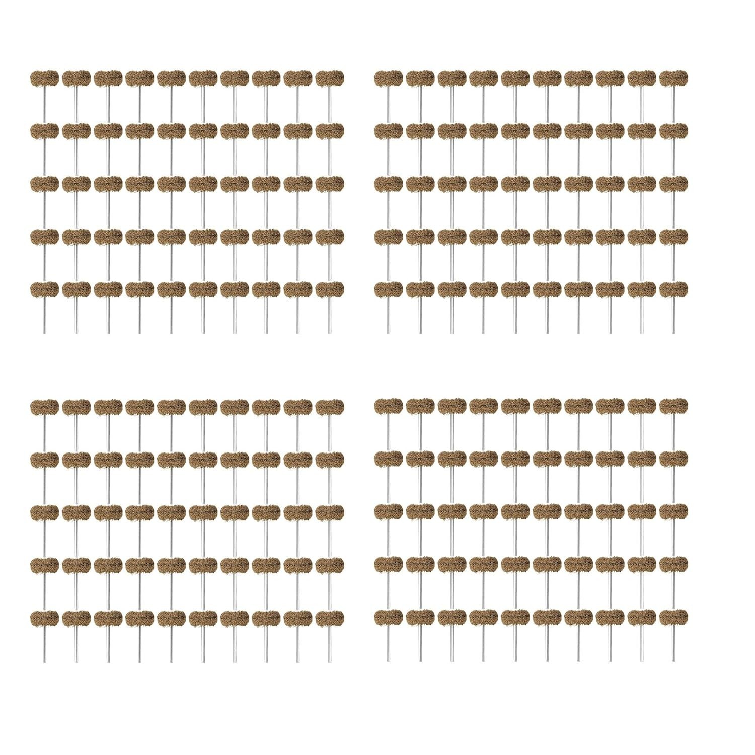 200 Pack 1 Inch Brown Abrasive Buffing Wheels with 1/8 Inch Shank 120 Grit for