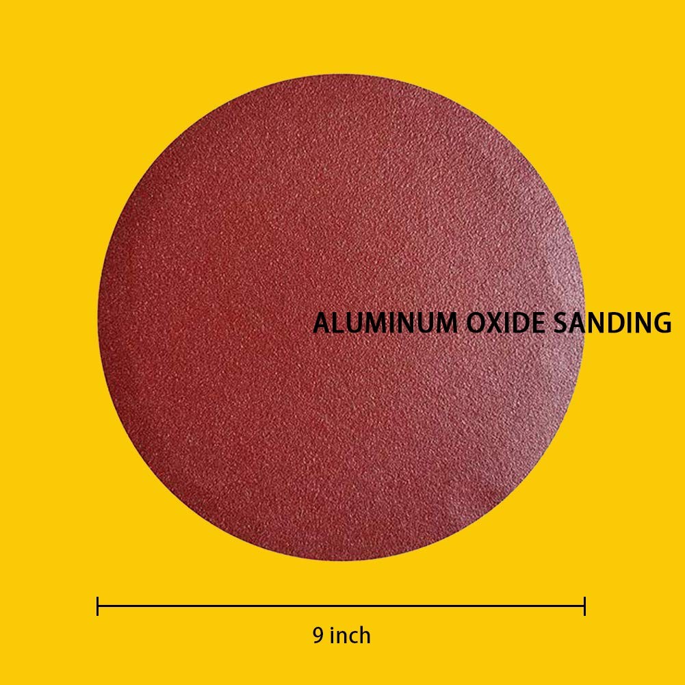 30 PCS 9 Inch PSA Aluminum Oxide Sticky Sanding Disc 60/100/150/180/240/400