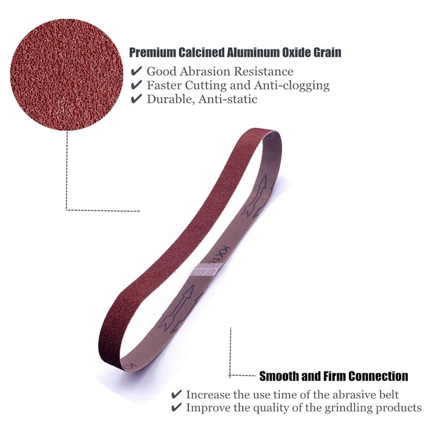 1/2 X 18 Inch Sanding Belt, 60 Grit Aluminum Oxide Craftmas 1/2x18in, 60