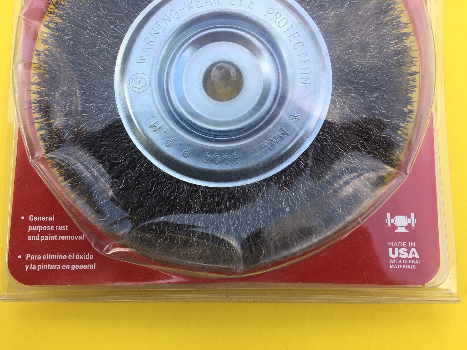 Weiler Vortec Pro 6 in.Coarse Crimped Wire Wheel Brush 5/8-1/2 Arbor Hole USA