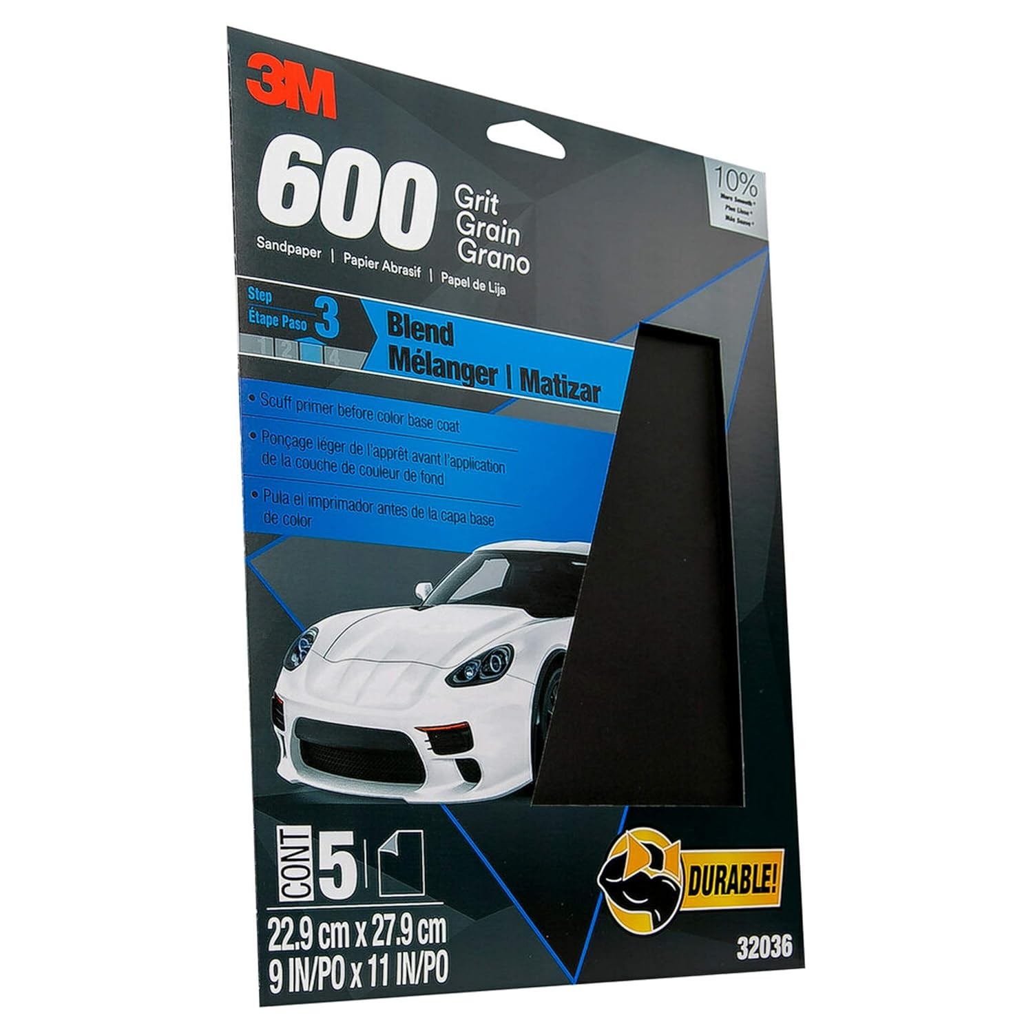 3M Wetordry Sandpaper 03006 Assorted Grits (1000 1500 2000 2500) 3 2/3 in x 9 in