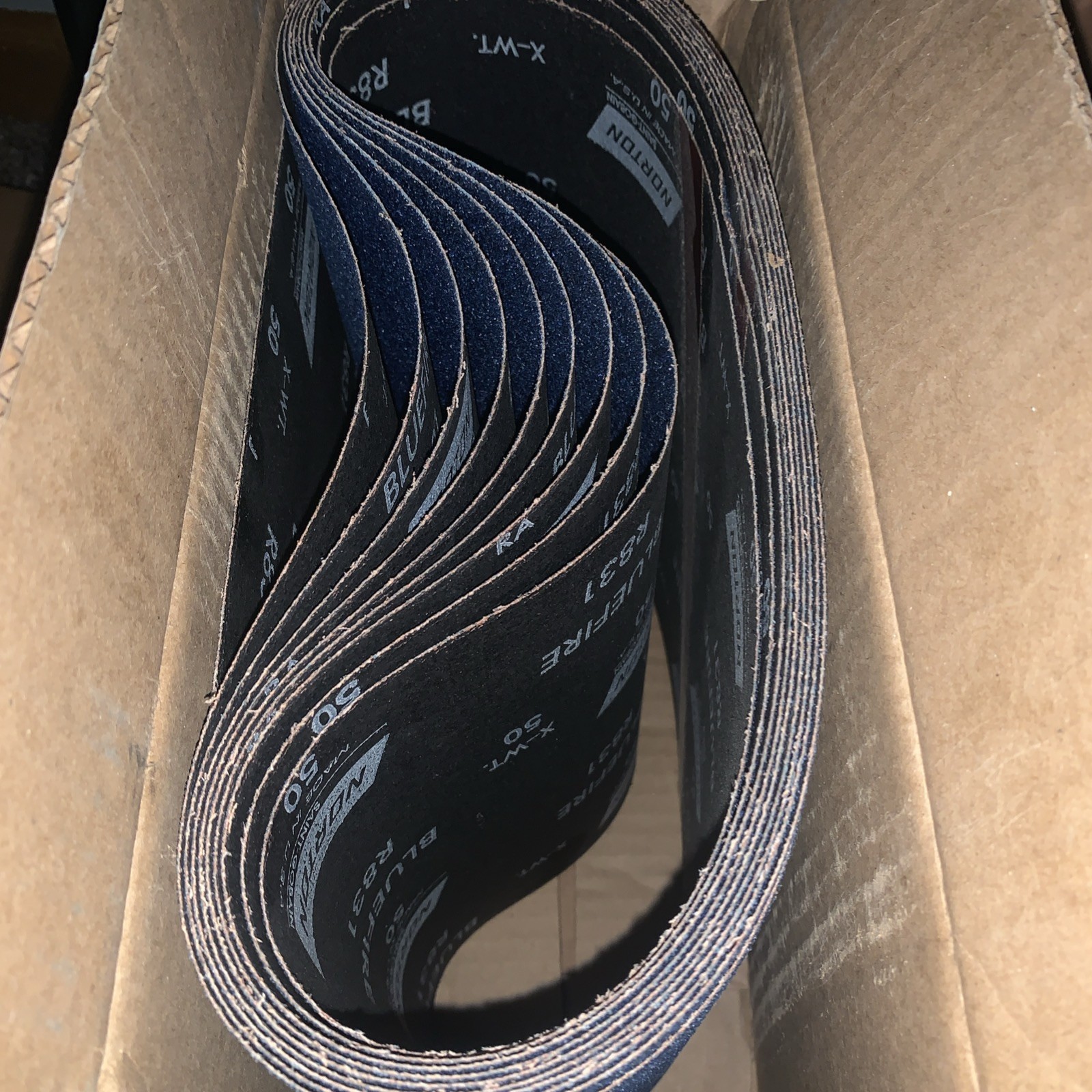 Blue Fire 10 Inch 50 Grit Sanding Belts 10 Pac
