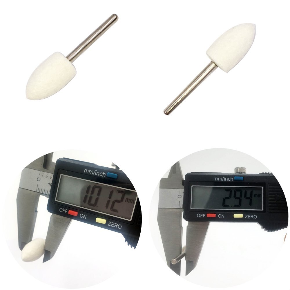 Mounted Cone Polishing Bits Wool Felt Point Mandrel White Conical Rotary Tool