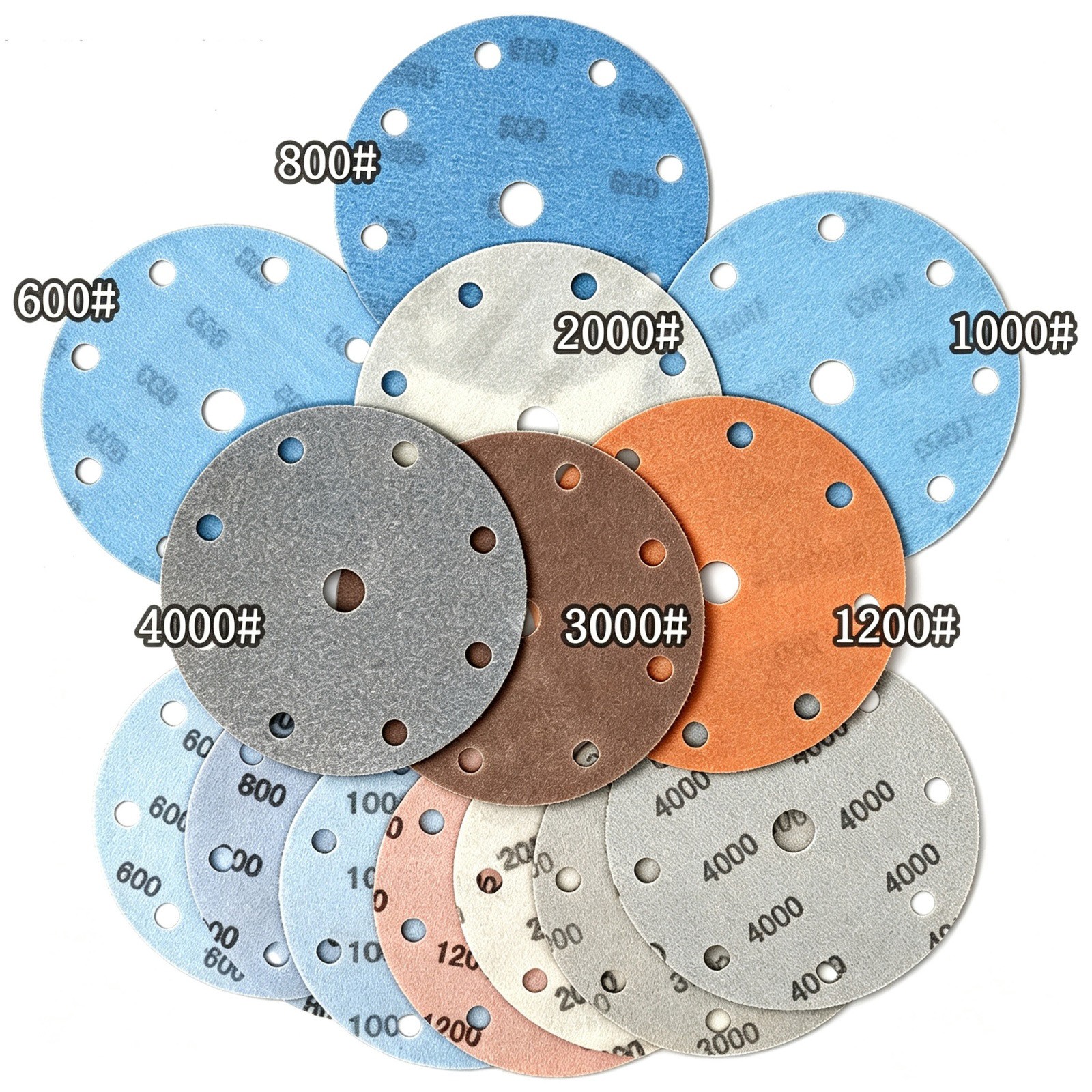 6″ 150mm Wet and Dry Sanding Discs Film Sandpaper Hook & Loop Pads 600-5000 Grit