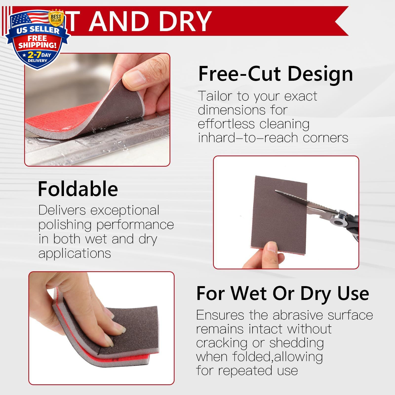 24PCS 3 x 4 Inch Sanding Sponge Set, 120-3000 Grit Soft Foam Hand Sander Block,