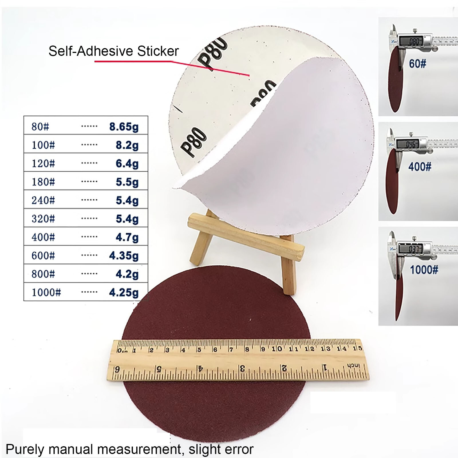 5″ 125mm Peel And Self Adhesive 40-2000 Grit Sanding Disc Stick On Sandpaper