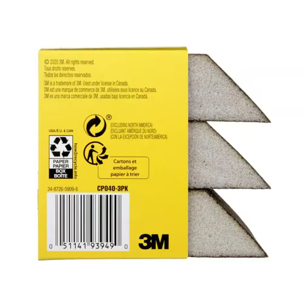 General Purpose Sanding Sponge 2 7/8 In. X 4-7/8 In. 120 Fine-Grit Single Angled